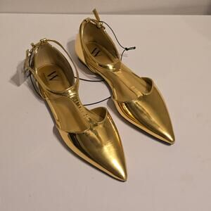 Worthington Kendie Gold Pointed Toe Flat Size8.5